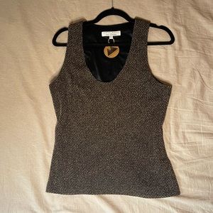 Gold tank shimmery lined vintage tank